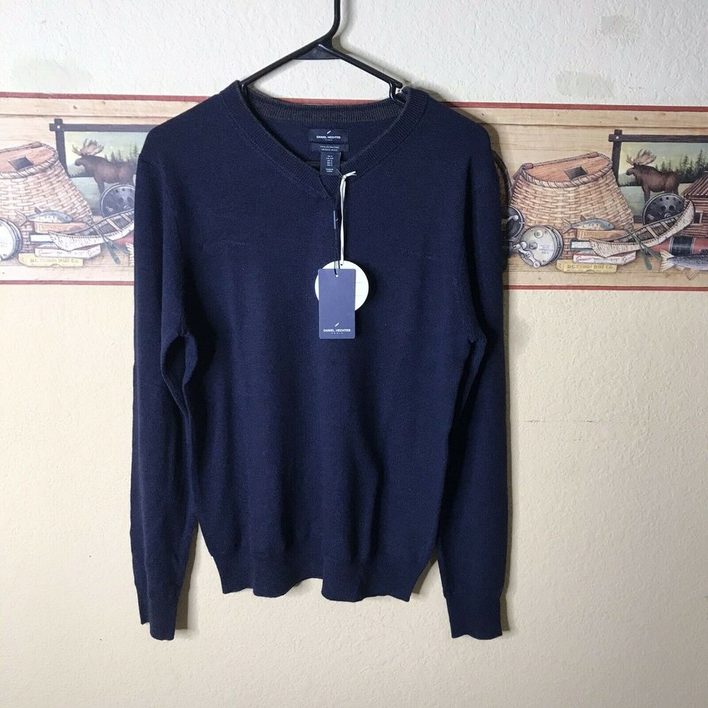 Daniel Hechter Paris Mens 100% Extra Fine Merino Wool Sweater NWT